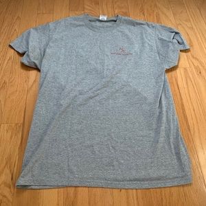 Grey Gildan “I survived the triple Gus burger” tee